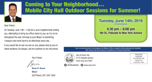 Mobile City Hall Outdoor Sessions for Summer!