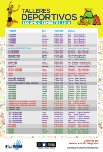 TALLERES DEPORTIVOS SEGUNDO SEMESTRE 2016