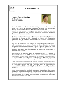 Javier García Sánchez Curriculum Vitae