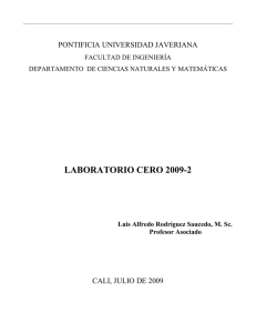 Laboratorio cero 2009-2 - Pontificia Universidad Javeriana, Cali