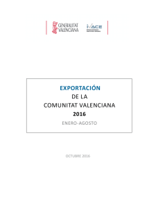 EXPORTACIÓN DE LA COMUNITAT VALENCIANA