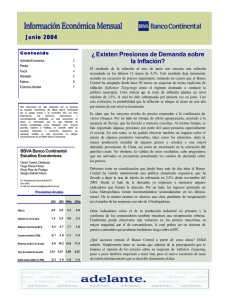 ¿ Existen Presiones de Demanda sobre la Inflación?