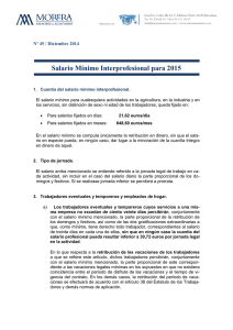 Salario Mínimo Interprofesional para 2015