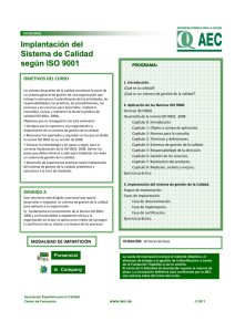 Implantación del Sistema de Calidad según ISO 9001