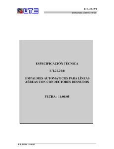 ESPECIFICACIÓN TÉCNICA E.T.20.29/0 EMPALMES