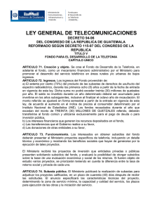 ley general de telecomunicaciones - Fondo para el Desarrollo de la