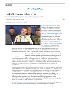 Las FARC ponen en peligro la paz