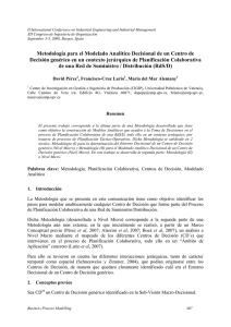 Metodología para el Modelado Analítico Decisional de un