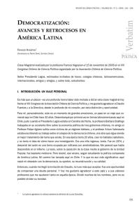 "Democratización: avances y retrocesos en América Latina".