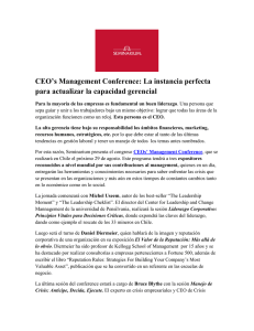 Vea Nota de Prensa de CEOs` Management Conference
