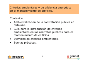 Criterios ambientales y de eficiencia energética en el