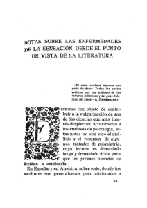 notas sobre las enfermedades de la sensación, desde el punto