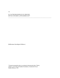 14. EL FACTOR RELIGIOSO EN EL PROCESO REVOLUCIONARIO