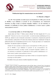 Publicación ilegal de comunicaciones con otro destino