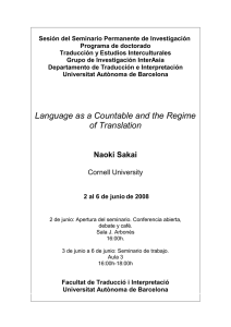 Language as a Countable and the Regime of Translation