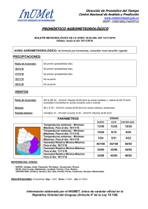 pronóstico agrometeorológico - Instituto Uruguayo de Meteorología