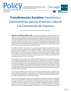 Transferencias Sociales: Incentivos y Desincentivos para la