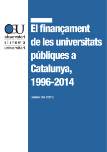 El finançament de les universitats públiques a Catalunya, 1996-2014