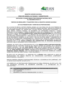 REGISTRO AGRARIO NACIONAL DIRECCIÓN GENERAL DE