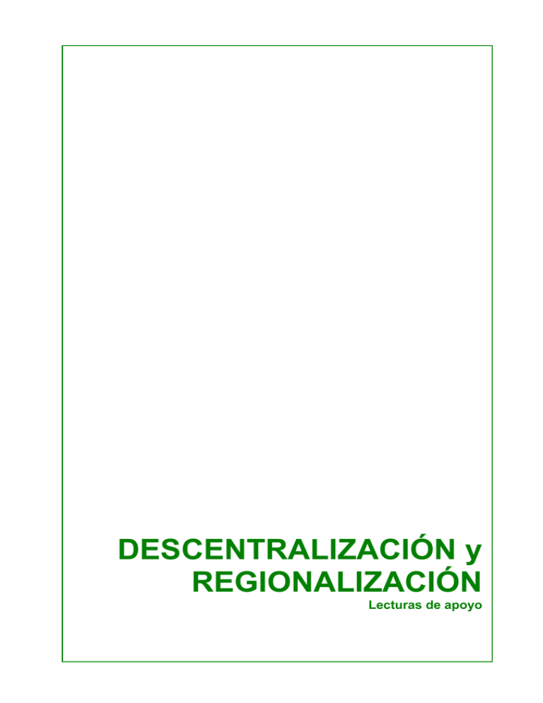 DESCENTRALIZACI N Y REGIONALIZACI N