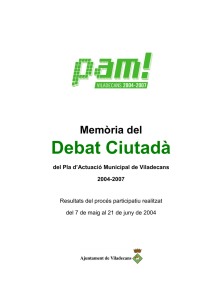 Memòria del Debat Ciutadà del PAM