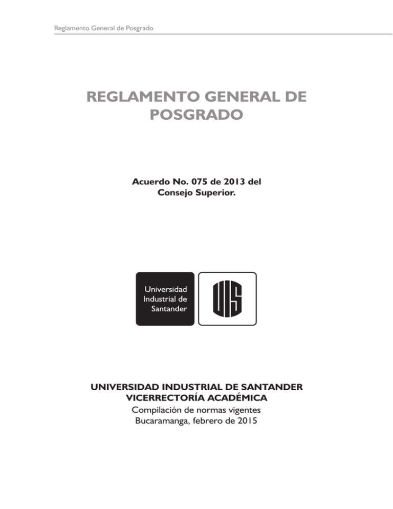 Reglamento General De Posgrado