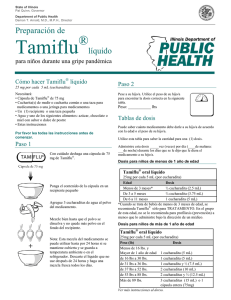 Preparación de Tamiflu® líquido para niños durante una gripe