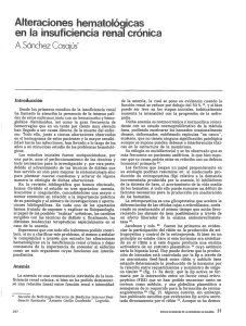 Alteraciones hematológicas la insuficiencia renal