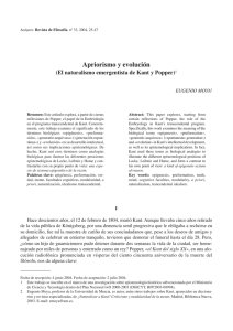 Apriorismo y evolución - Revistas Científicas de la Universidad de