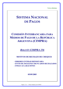 256 - del Banco Central de la República Argentina