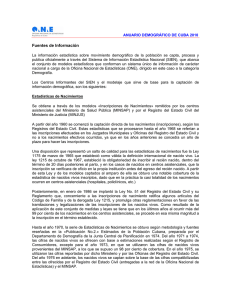 Fuentes de Información - Oficina Nacional de Estadísticas. Cuba