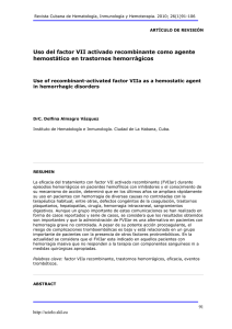 Uso del factor VII activado recombinante como agente hemostático