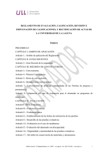 reglamento de evaluación, calificación, revisión e impugnación de