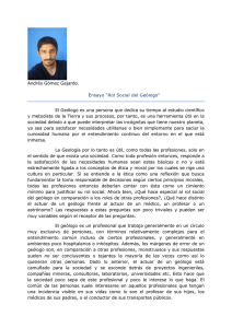 Andrés Gómez Gajardo. Ensayo “Rol Social del Geólogo” El
