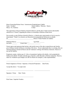 Horse Ownership Release Form / Autorizacion Propiedad para