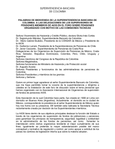 Discurso - Superintendencia Financiera de Colombia