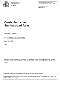 Curriculum vitae Standardized form