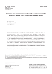 Correlación entre temperatura corporal, presión arterial y