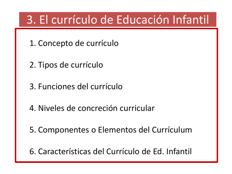 4. El Currículo De Educación Infantil