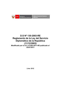 Reglamento de la ley del Servicio Diplomático de la República.