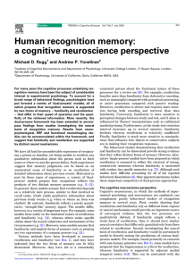Human recognition memory: a cognitive neuroscience perspective