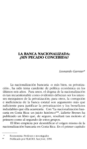 LA BANCA NACIONALIZADA: ¿SIN PECADO CONCEBIDA?