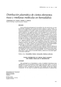 Distribución plasmática de ciertos elementos traza y medianas