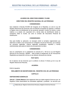 REGISTRO NACIONAL DE LAS PERSONAS &ndash;RENAP-