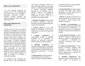 Pasos para organizar una cooperativa (PDF - 330 KB)