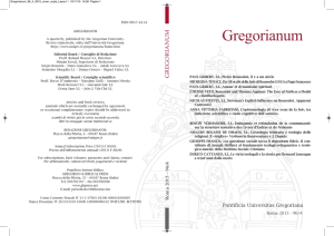 TOC di Gregorianum 96/4 2015 - Pontificia Università Gregoriana