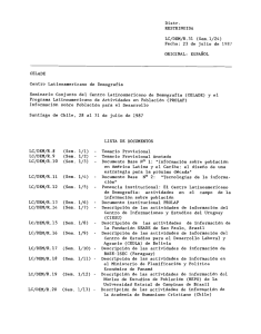 LC/DEM/R.3l (Sem.l/24) Fecha: 23 de julio de 1987