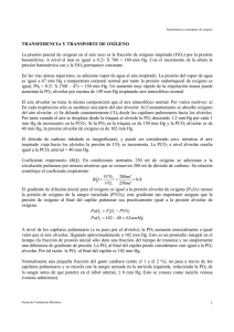 TRANSFERENCIA Y TRANSPORTE DE OXÍGENO La presión