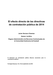 El efecto directo de las directivas de contratación pública de 2014