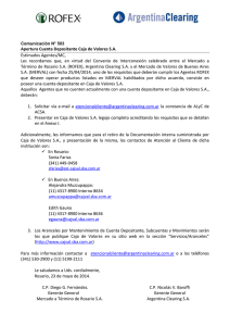 23/05/2014 Apertura Cuenta Depositante Caja de Valores S.A.